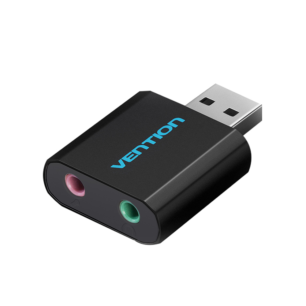 벤션 외장형 USB 사운드카드 어댑터, VAB-S17-B 블랙 - 상품 이미지