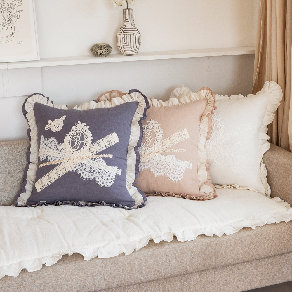 마벨로제 소피아 린넨 사각 침대 쿠션커버 쇼파 쿠션 40x40