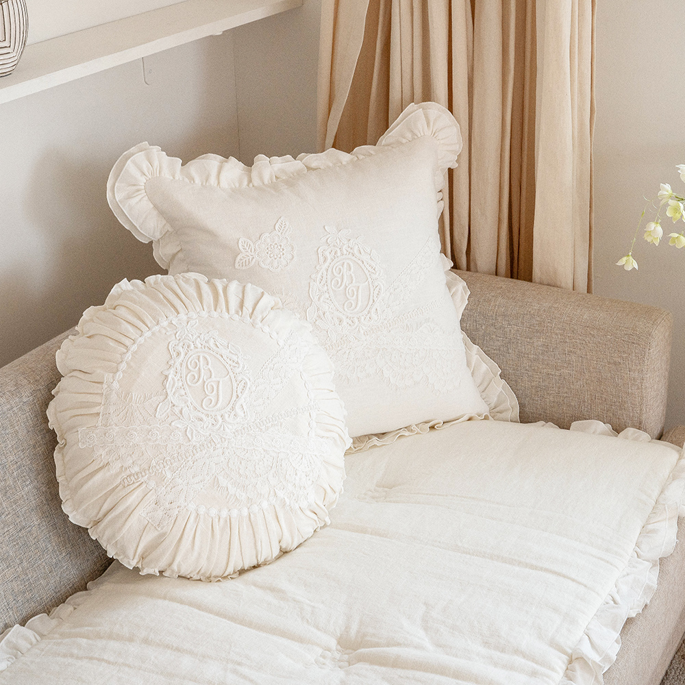 마벨로제 소피아 린넨 사각 침대 쿠션커버 쇼파 쿠션 40x40