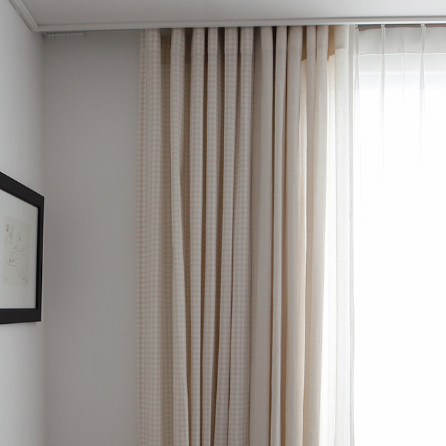 바이아미 멜란 무지 베이지 아이방커튼 아기방 안방 면 맞춤 커튼