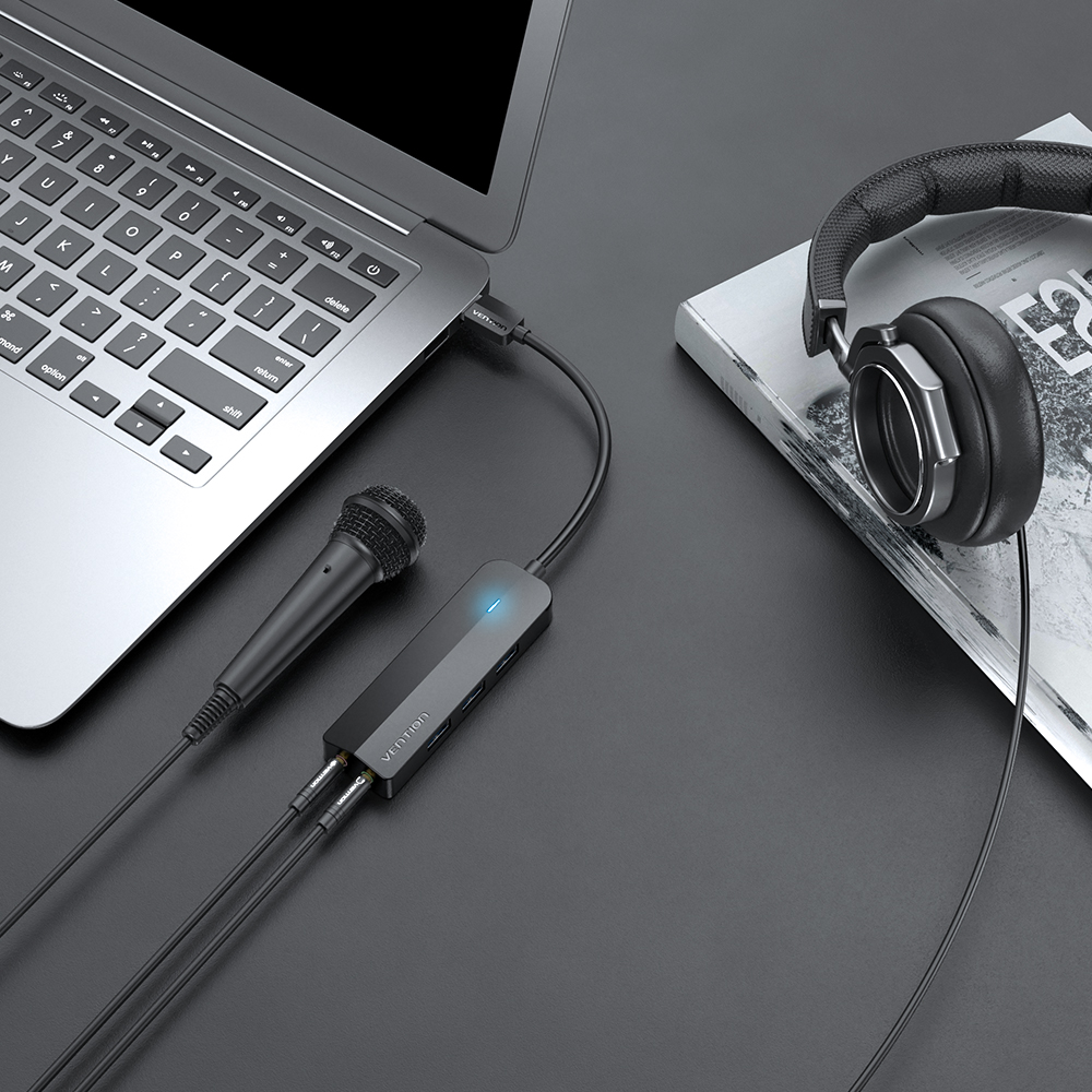 벤션 USB 사운드카드 USB3.0 멀티허브 0.15m, CHIBB - 상세 이미지 2