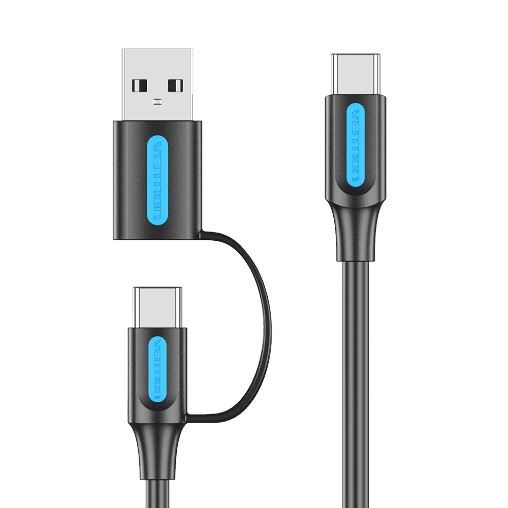벤션 2in1 USB A C to C타입 고속충전케이블 CQL 1m, 1개 - 상품 이미지