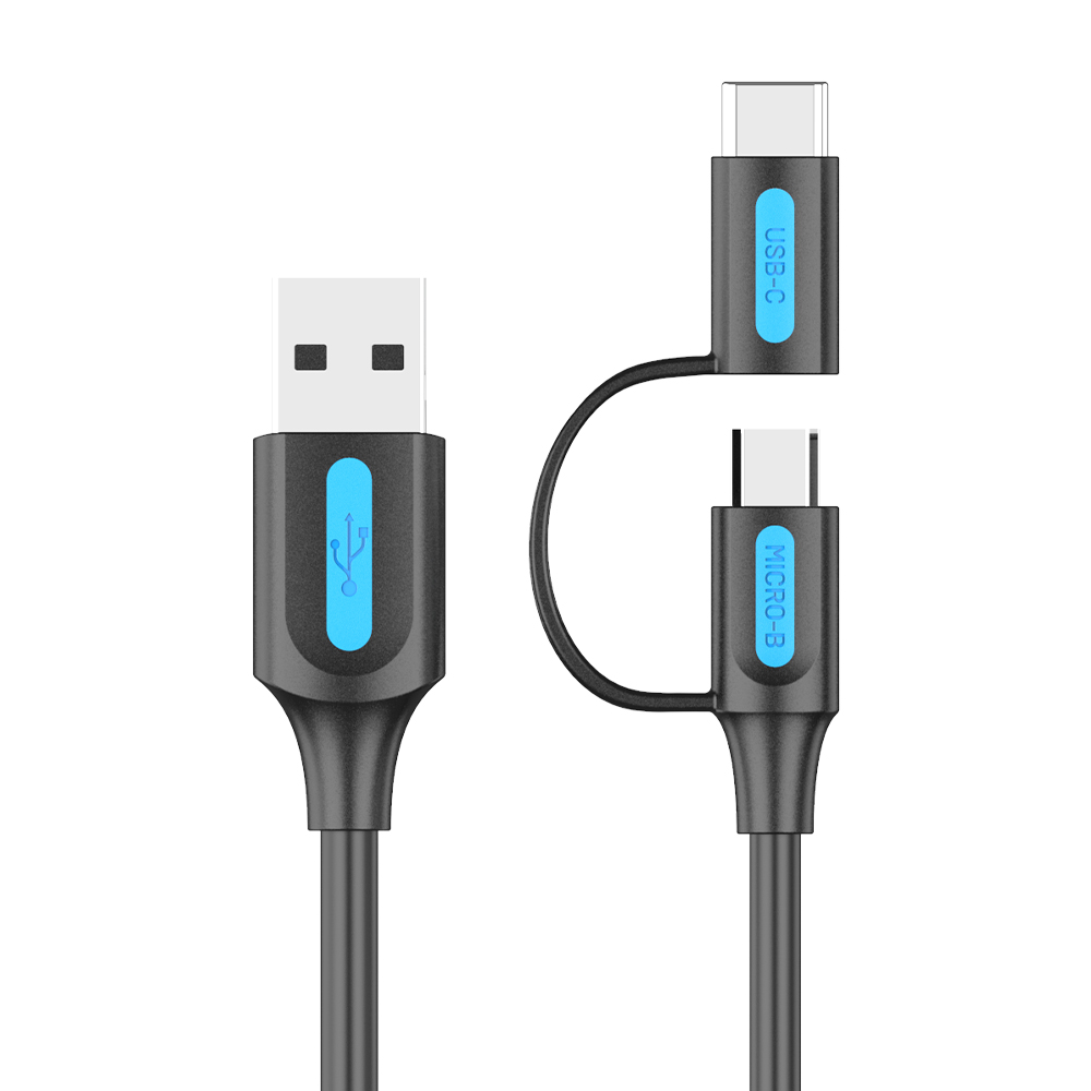 벤션 투톤 2in1 5핀 C타입 to USB A 고속충전케이블 CQD 0.25m, 1개 - 상품 이미지