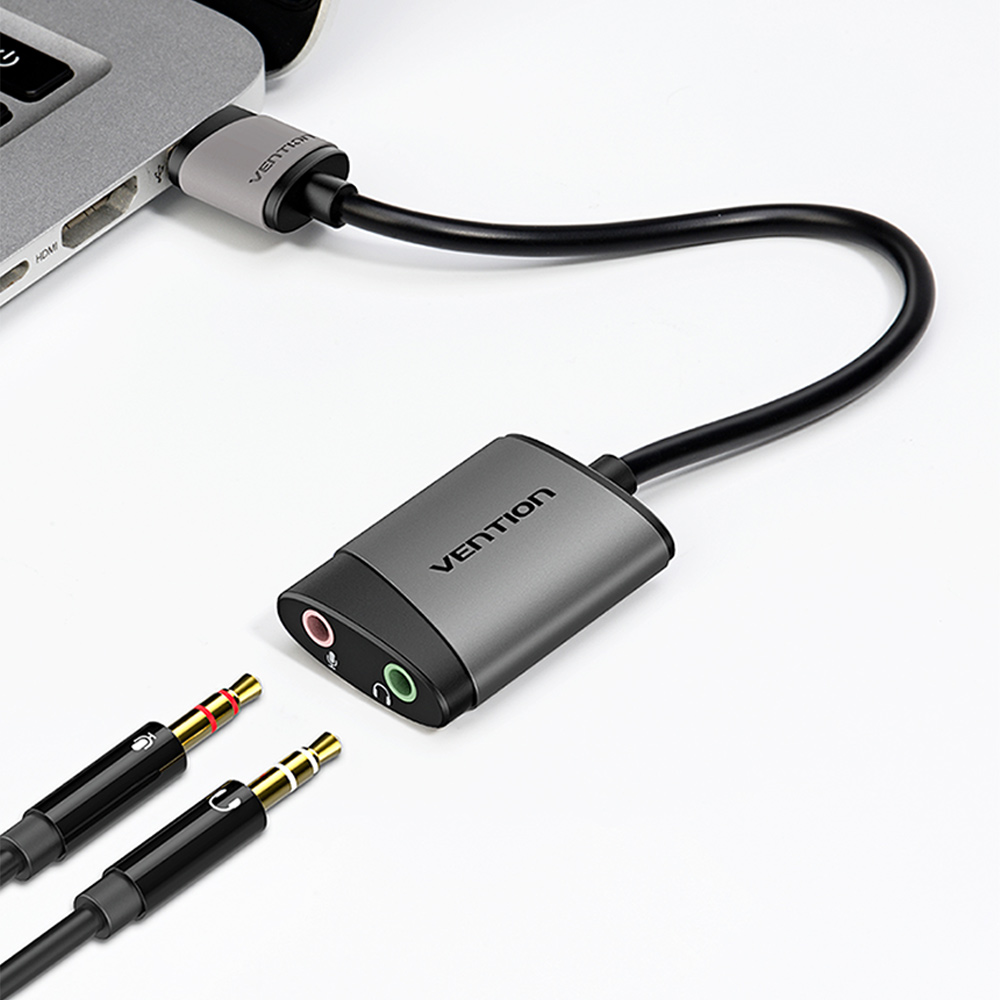 벤션 이어폰 마이크 분배기 타입 USB 외장형 사운드카드, CDKHB - 상세 이미지 2