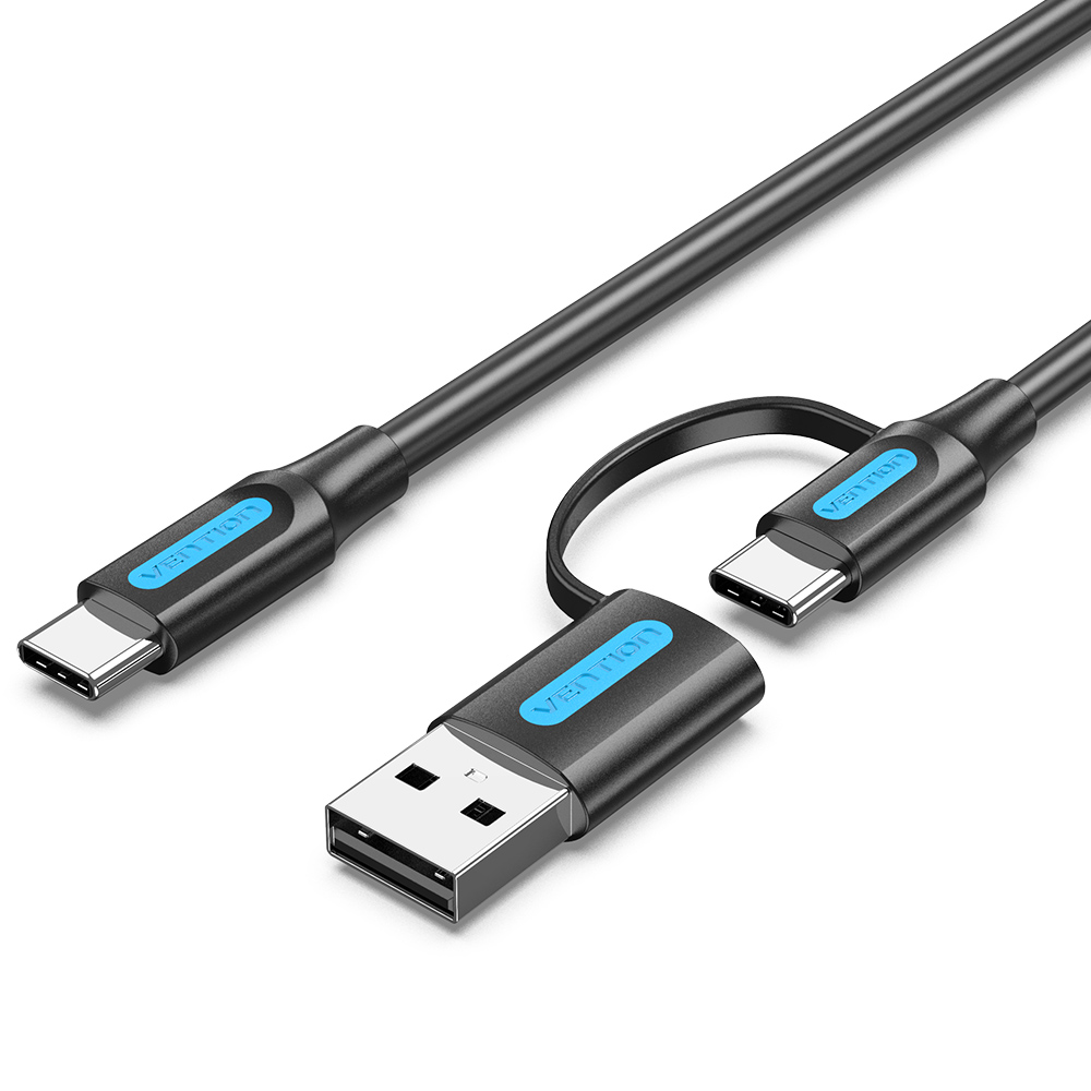 벤션 2in1 USB A C to C타입 고속충전케이블 CQL 1m, 1개 - 상세 이미지 3