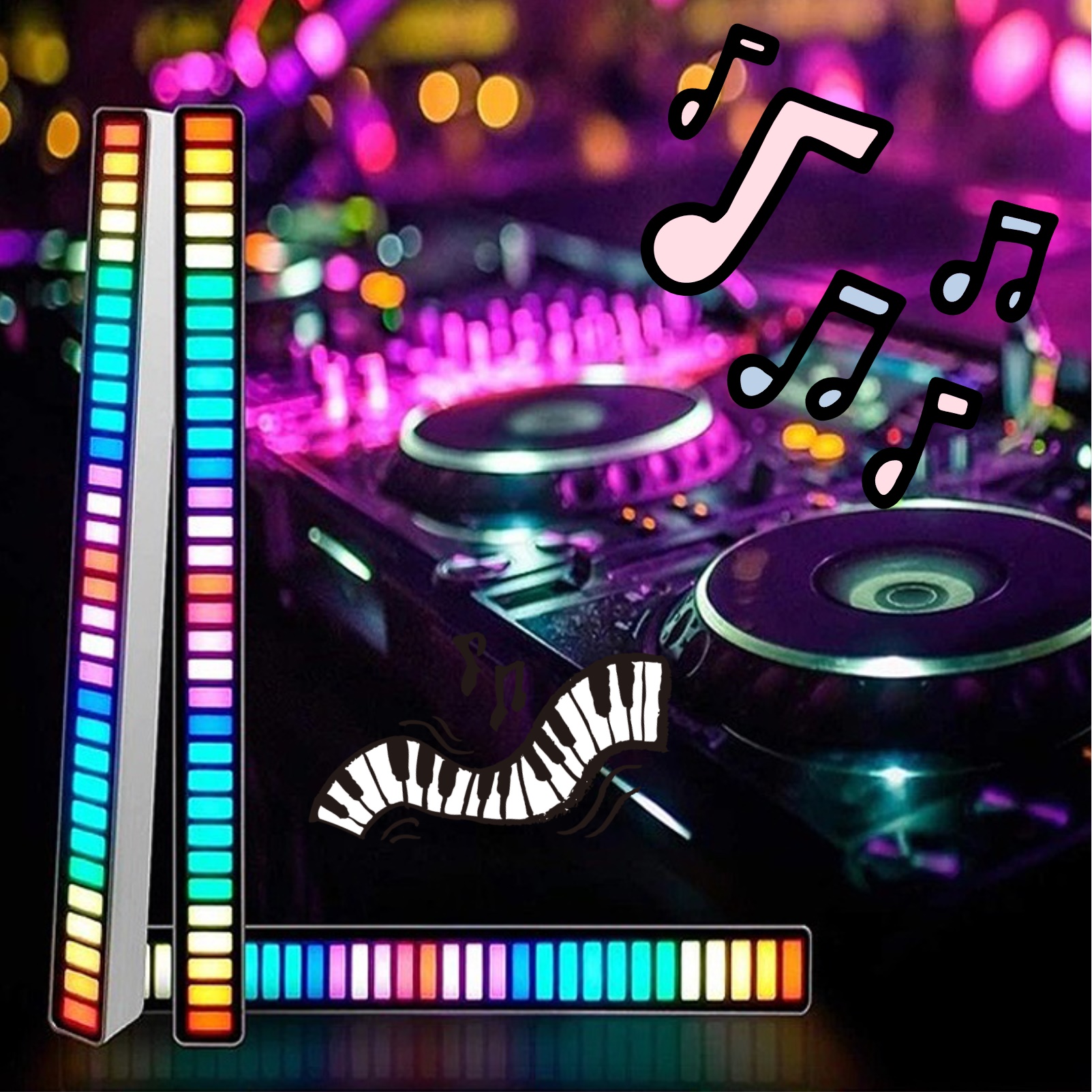 캠핑 파티 라이트 led 책상등 붙이는 전등 캠핑 네온사인 DJ 조명 - 상품 이미지