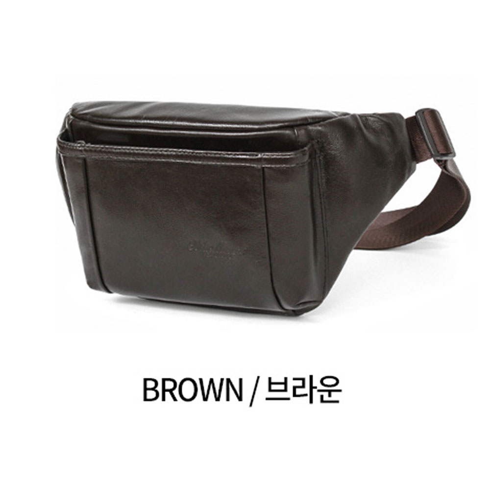 천연 가죽 남성 힙색 허리 지갑 파우치 벨트백 웨이스트백 폰백 핸드폰 가죽 전대 가방 - 상세 이미지 3