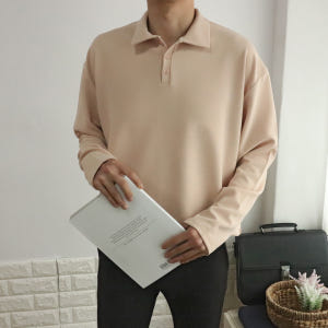 댄디 캐주얼 오버핏 구김없는 링클프리 폴리 스판 헨리넥 단추 정장 카라긴... 착용 후기 | 사이즈/핏 총정리 - 상품 이미지 3
