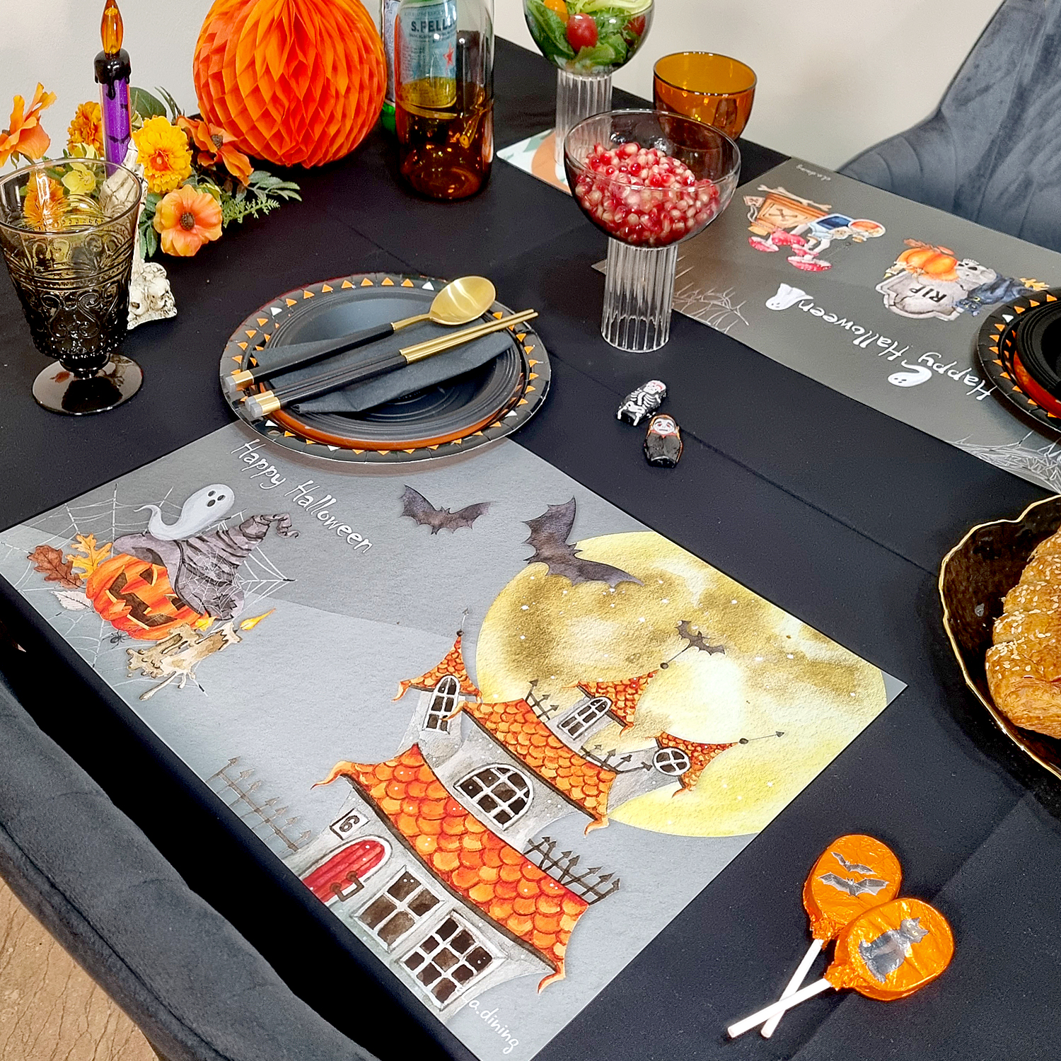 할로윈 일회용 종이 식탁매트 10장세트+10장세트 엘라다이닝