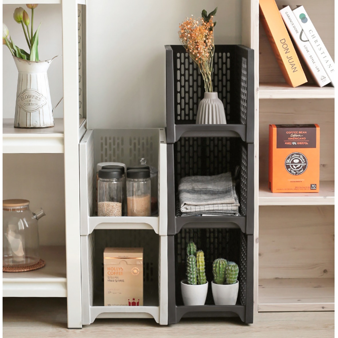 책수납장 침대틈새선반 더높은수납장 바구니수납장
