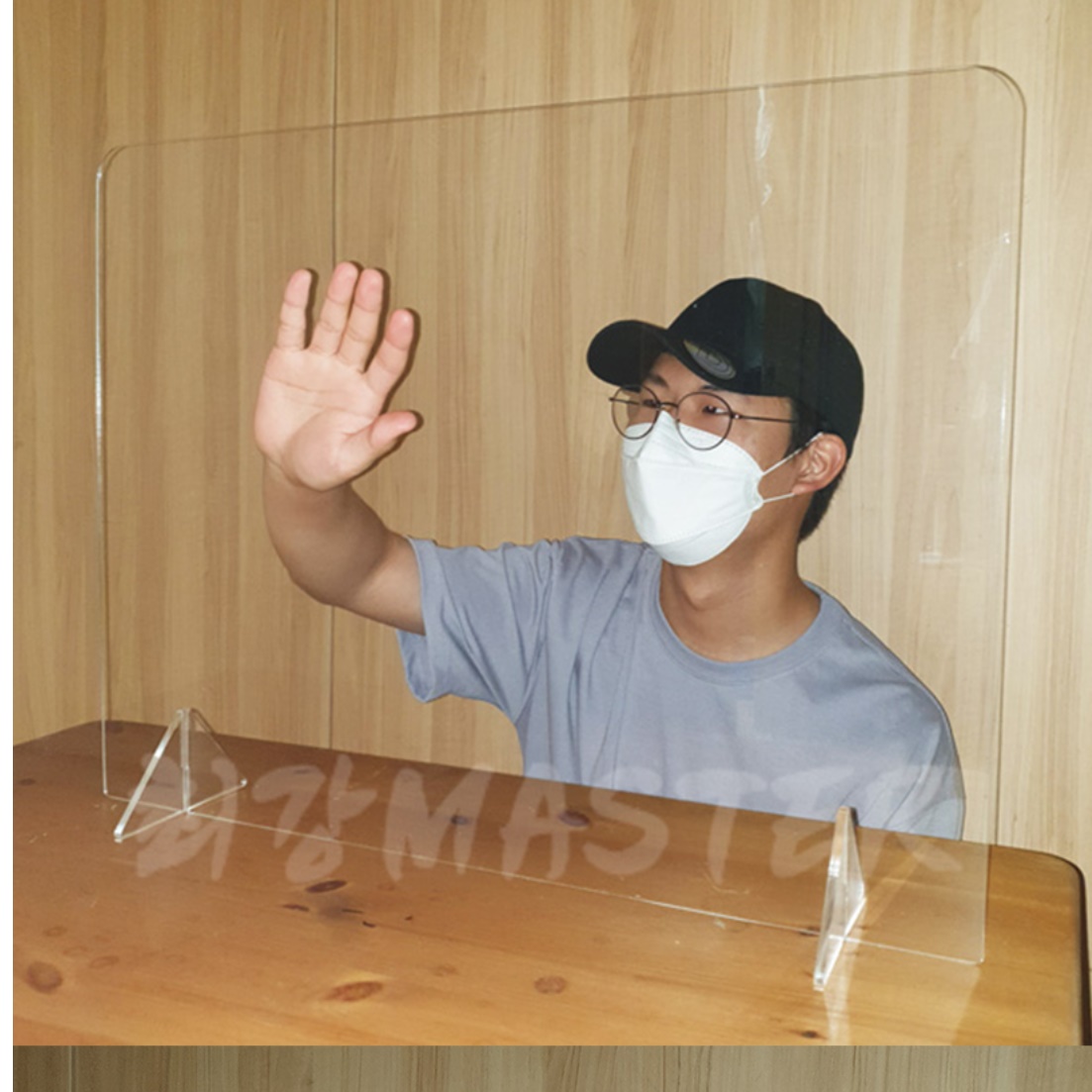 6인 테이블 가림막 식당용 독서실 식당 투명 플라스틱 가림막 식탁 칸막이 아크릴 차단막 - 상세 이미지 2