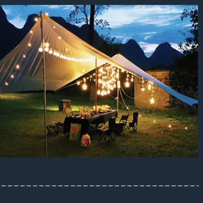 감성 캠핑용 가랜드 야외용 옥상 조명 루프탑 전구 줄줄이 테라스 전구 글램핑 캠핑장 조명