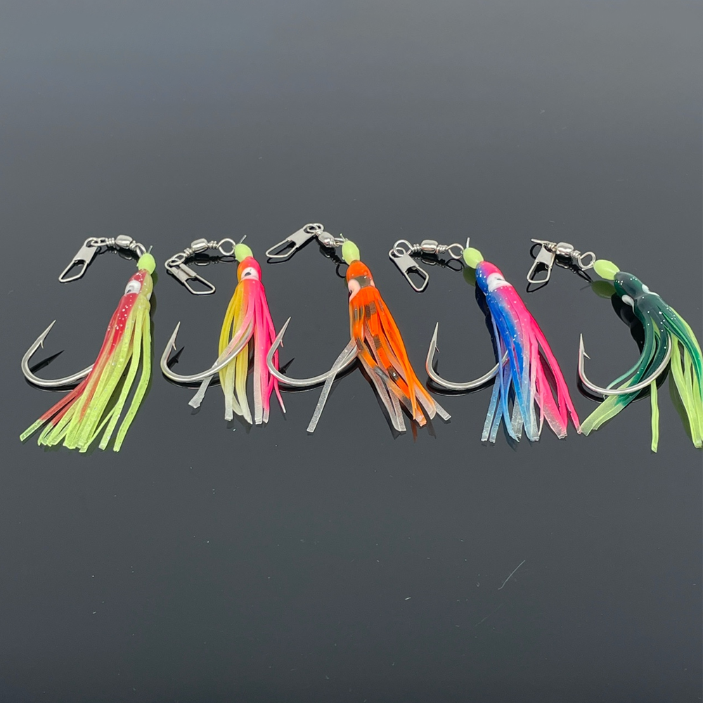 포토리아 대구 꼴뚜기 바늘 꼴뚜기채비 대구지깅 레드 2개입 - 상품 이미지