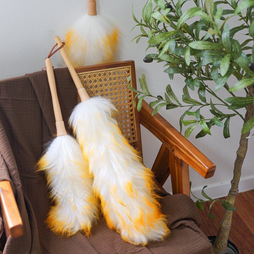 천연 양모 먼지털이 먼지떨이개 총채 S