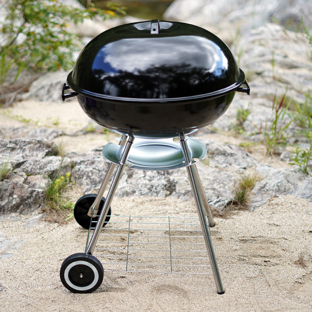 17인치 애플 펜션 바베큐 차콜 그릴 숯불 화로 가정용 훈제 직화 원형 캠핑 야외 불멍
