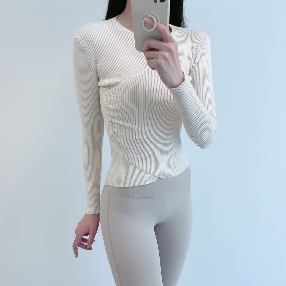 로라벨 로튼 필라테스복 여성 요가복 필라테스 요가 상의 티셔츠 커버업 운동복 긴팔 복장 - 상세 이미지 3