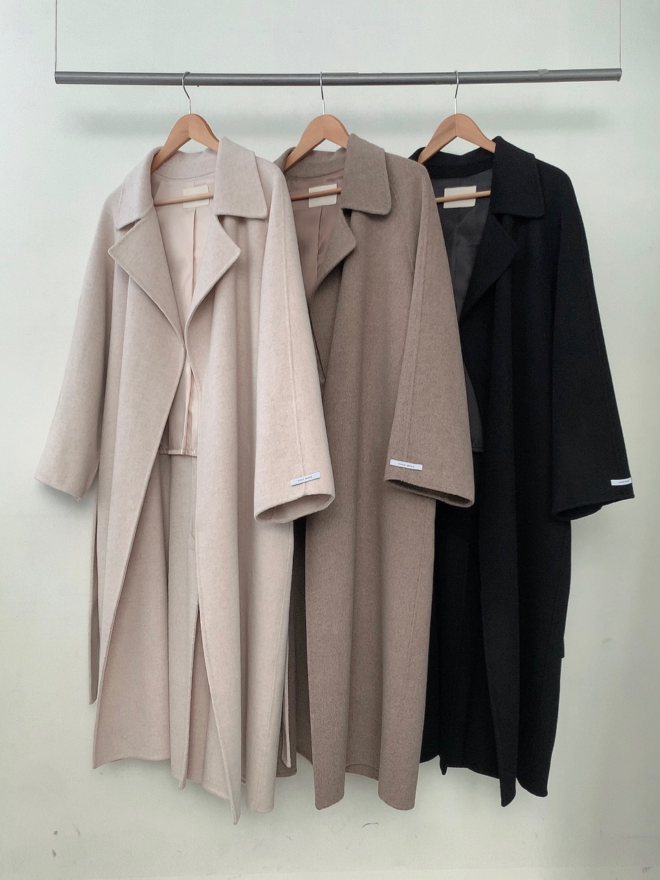 [아이메르/S,F]울100 막스  핸드메이드코트 겨울 키작녀 울 벨트 그레이 오버핏 로브 카라 롱코트 상세 이미지 56