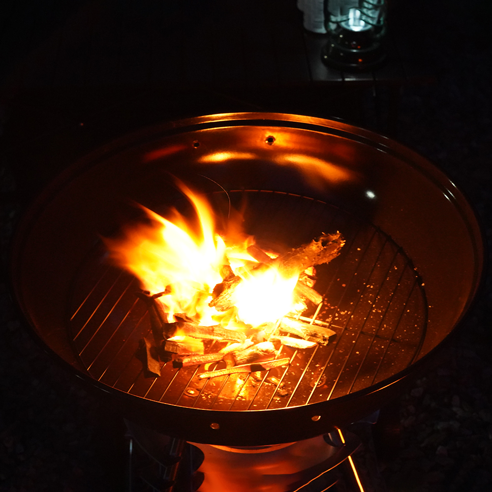 17인치 애플 펜션 바베큐 차콜 그릴 숯불 화로 가정용 훈제 직화 원형 캠핑 야외 불멍