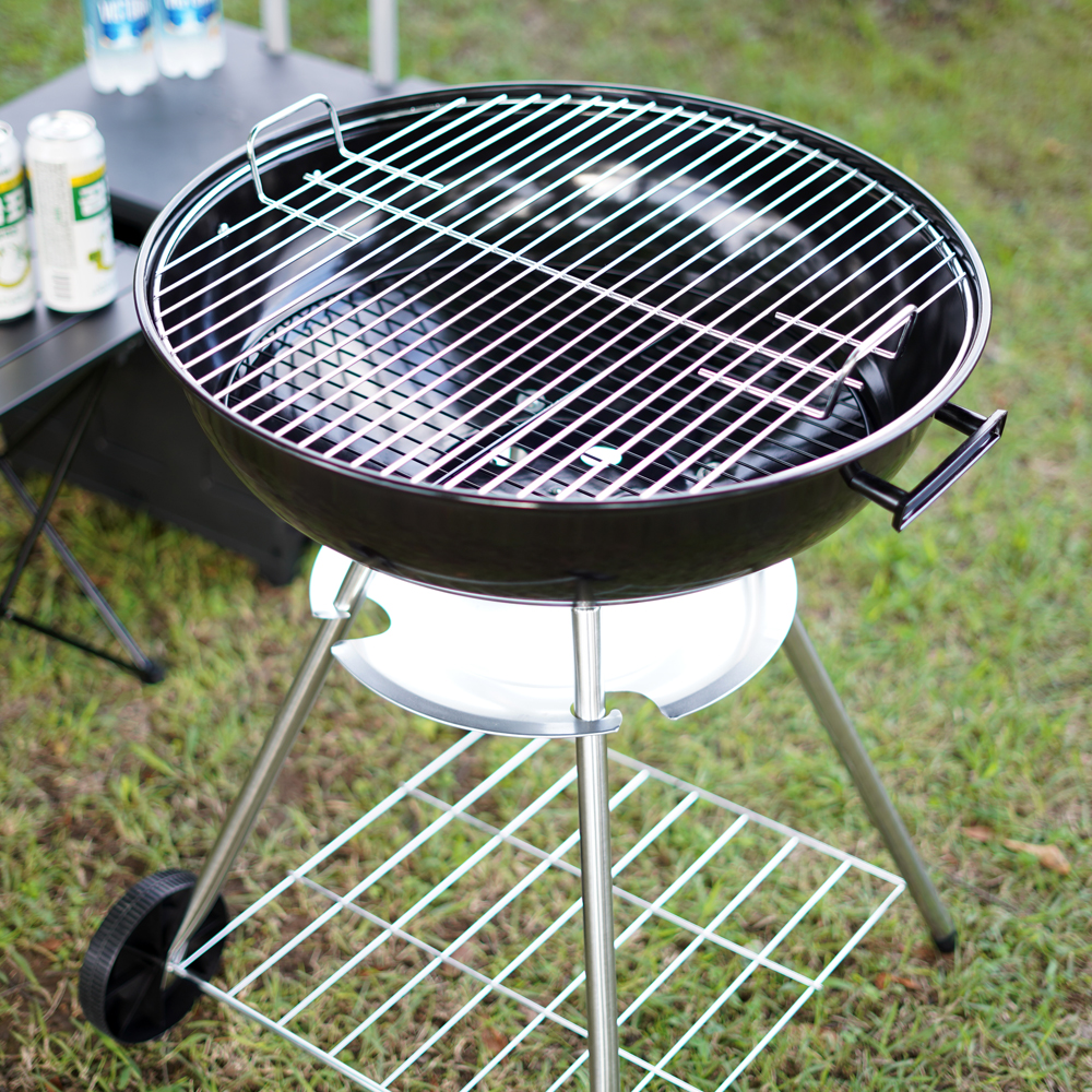 17인치 애플 펜션 바베큐 차콜 그릴 숯불 화로 가정용 훈제 직화 원형 캠핑 야외 불멍