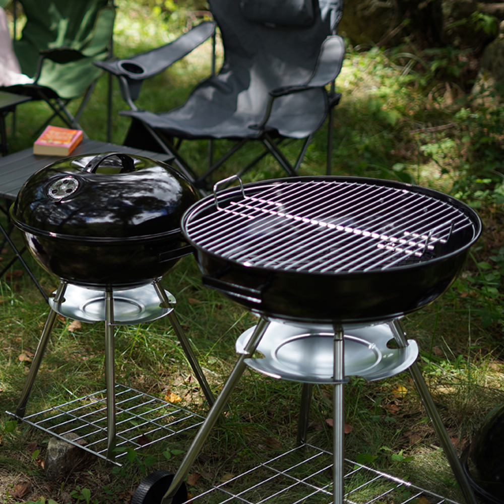 17인치 애플 펜션 바베큐 차콜 그릴 숯불 화로 가정용 훈제 직화 원형 캠핑 야외 불멍
