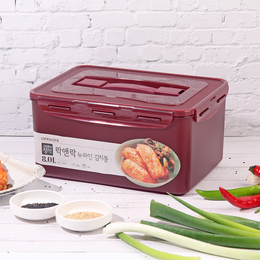 락앤락 뉴와인 원핸들 김치통 4.5L / 투핸들 김치통 10L 12L - 상세 이미지 5
