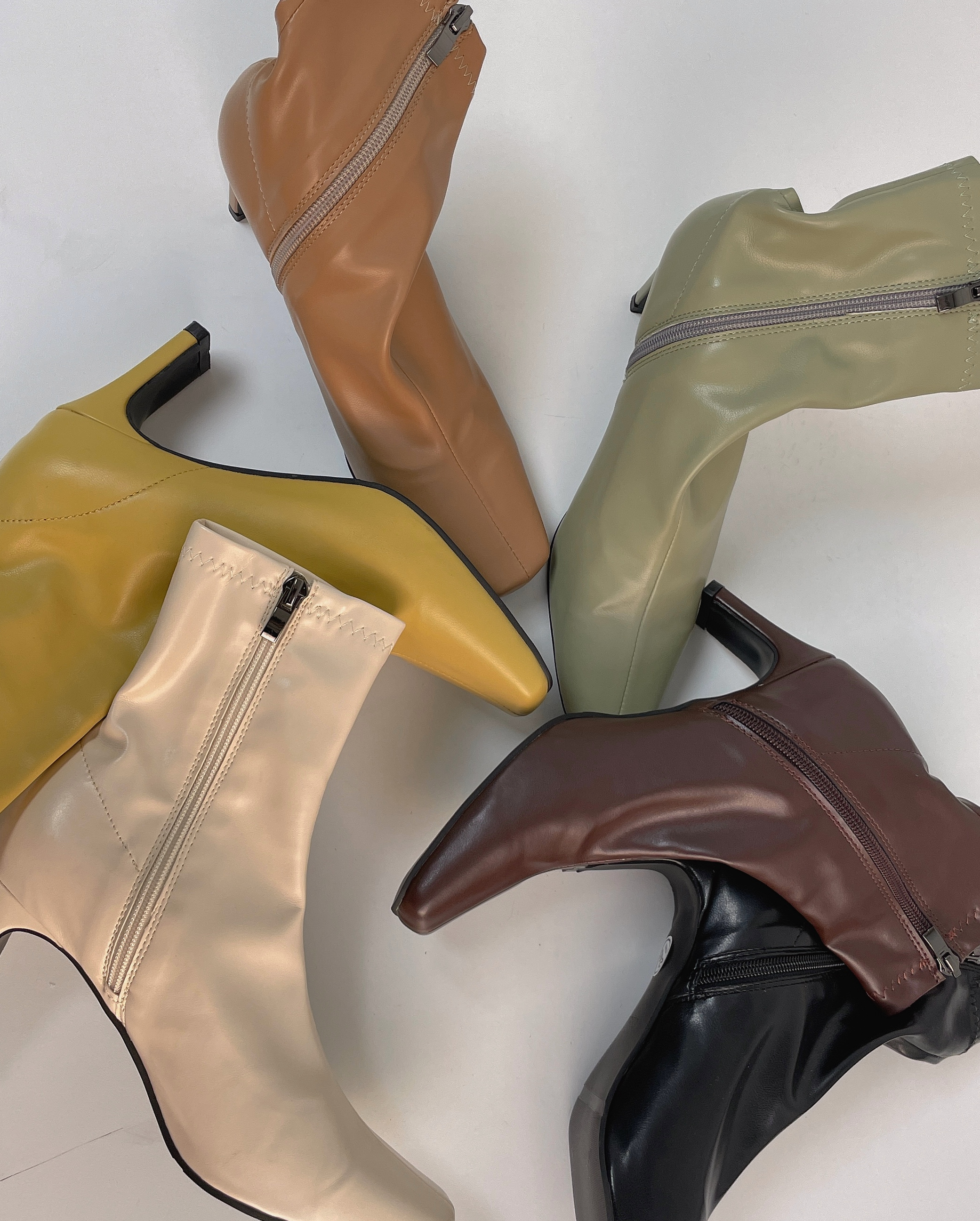 6color 슬림 스판 삭스 앵클 부츠 미들힐 7cm 상세 이미지 3