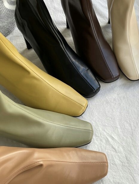 6color 슬림 스판 삭스 앵클 부츠 미들힐 7cm 상세 이미지 4