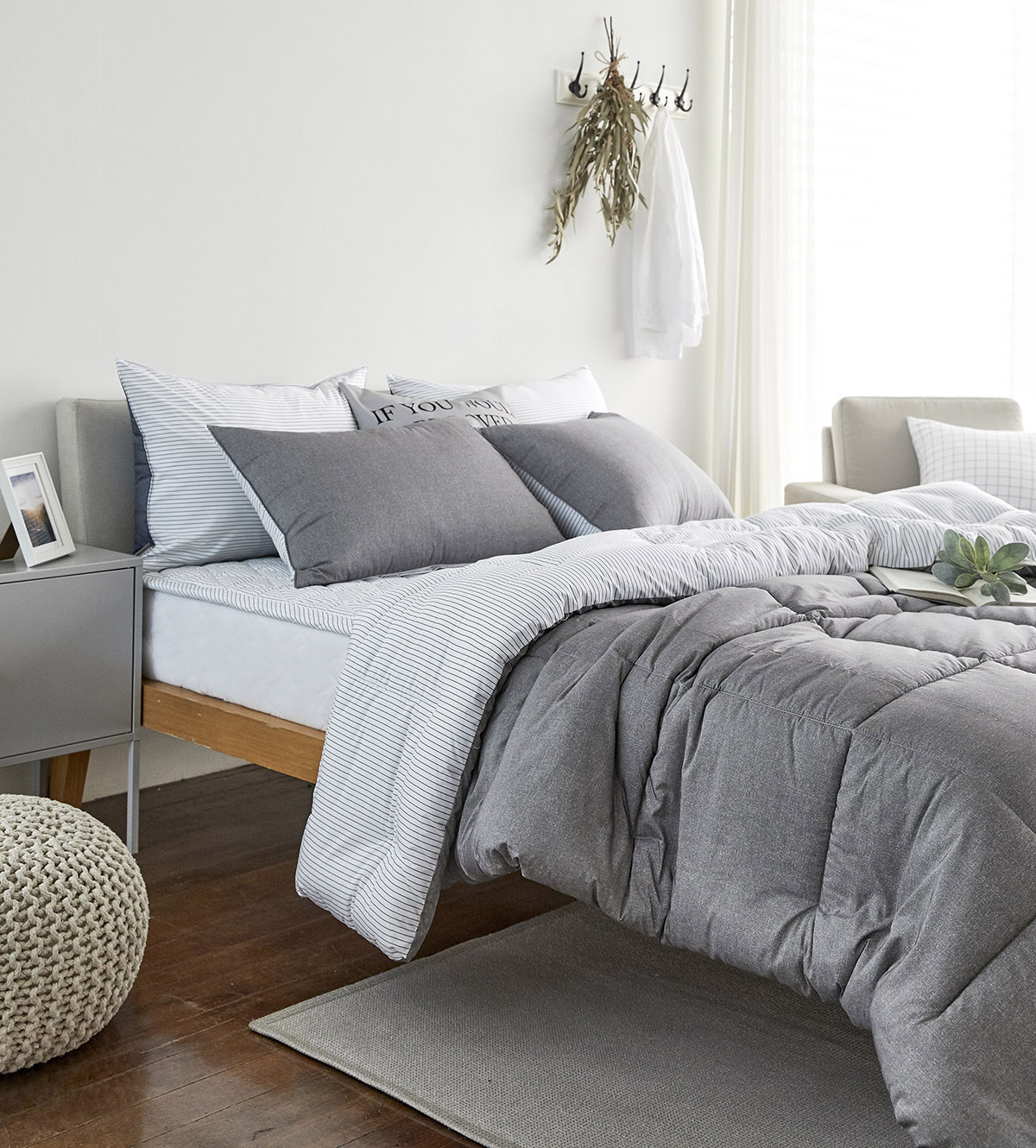 모달이불 알러지케어 기숙사 먼지없는 차렵 이불 세트 SS