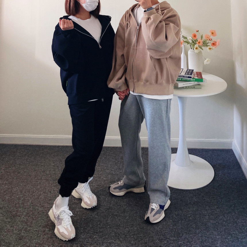 [당일출고] 커플 투웨이 크롭 오버핏 벌룬 후드 집업 남자 무지 헤비 모자큰 후드티 이쁜곳 상세 이미지 106