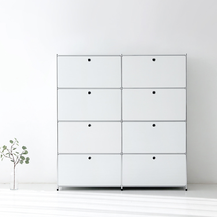 심플리 4x2 수납장 8문 BC102 1520mmx400mmx1580mm, 4단, 화이트 2185.9325 - 상세 이미지 2