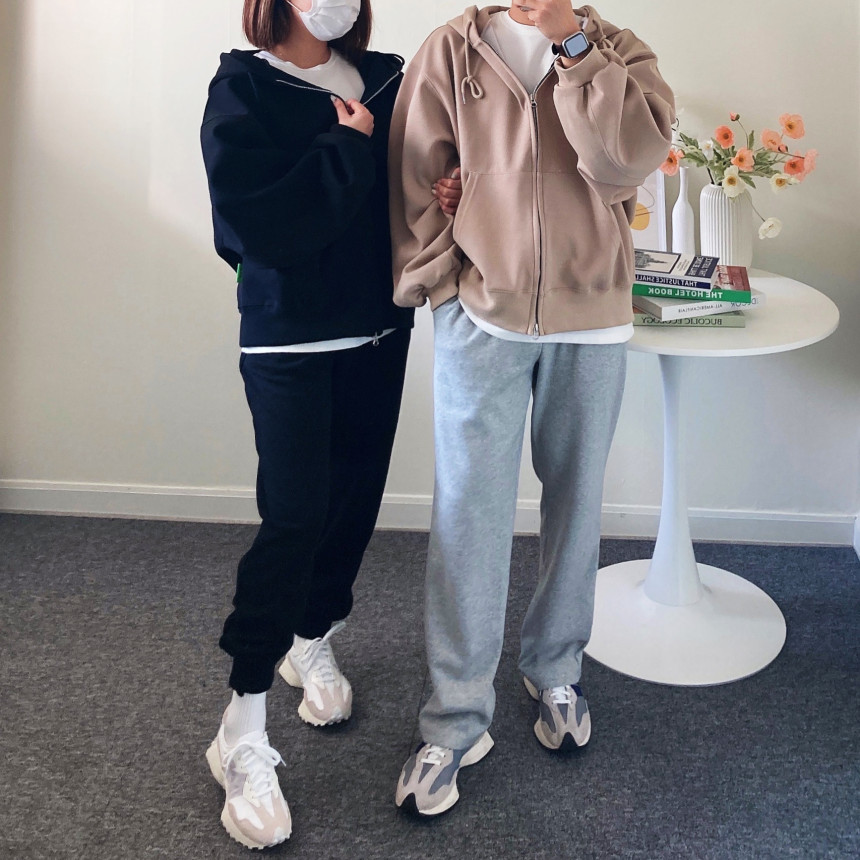 [당일출고] 커플 투웨이 크롭 오버핏 벌룬 후드 집업 남자 무지 헤비 모자큰 후드티 이쁜곳 상세 이미지 112