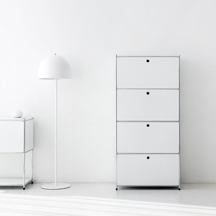 모듈가구 심플리 4단 수납장 BC100 77x40x158, 4단, 화이트 4084.2745