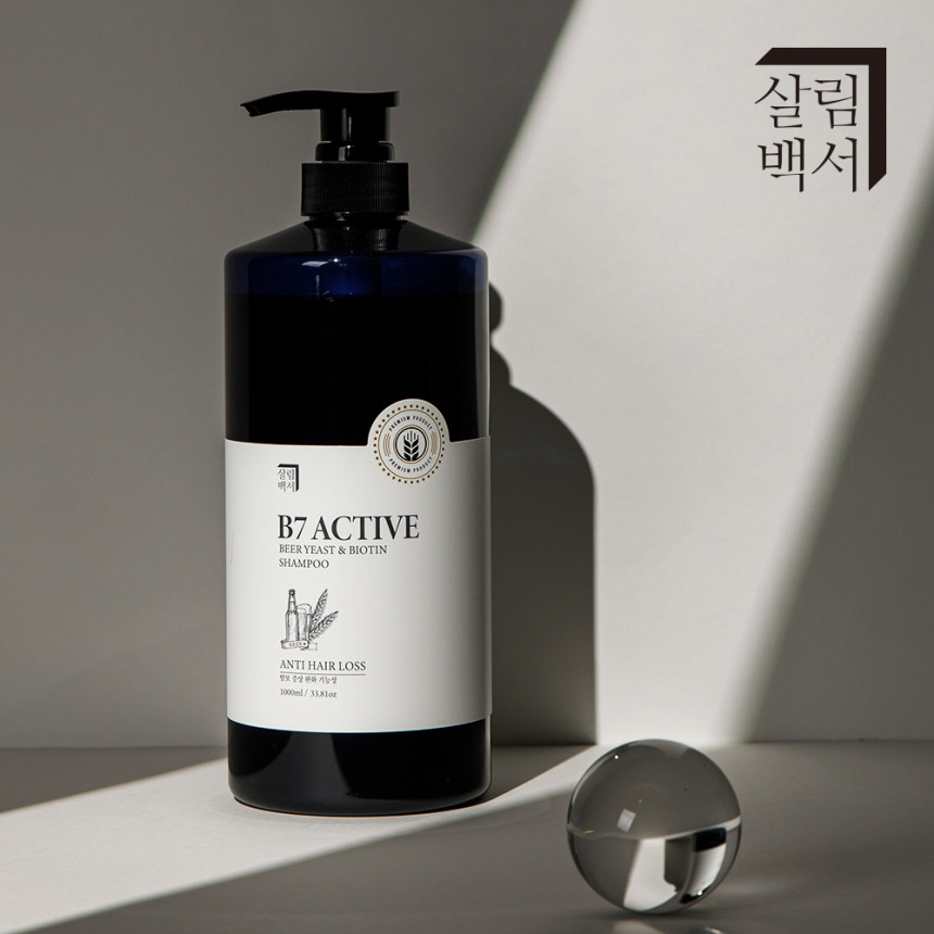 1+1 살림백서 엑티브B7 맥주효모 앤 비오틴 탈모완화 샴푸 1000ml