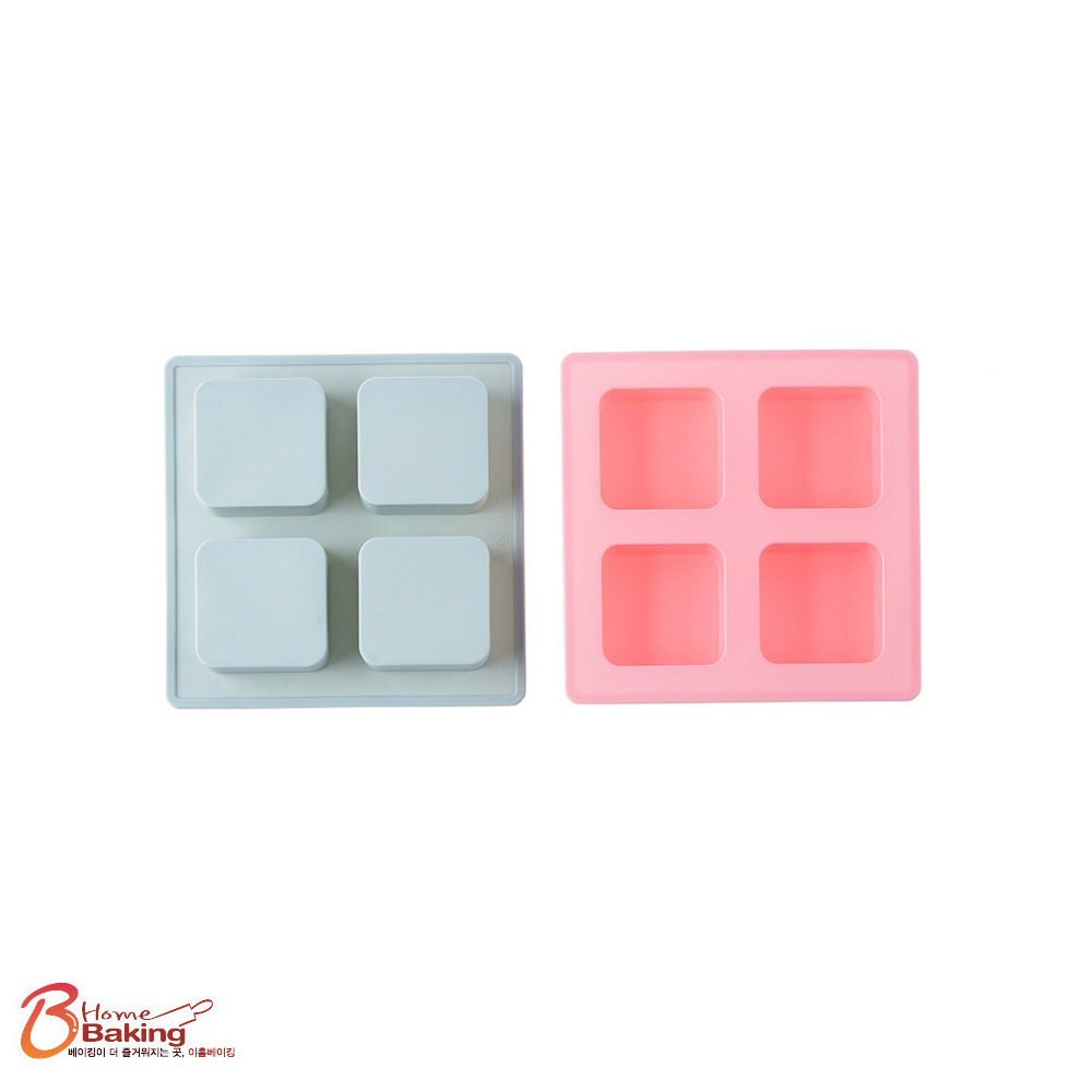 실리콘몰드큐브틀4구 6x3cm 랜덤1개 사각형 브라우니 얼음 양갱 사탕 젤리 - 메인 이미지