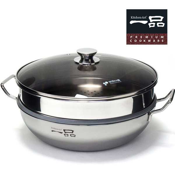 키친아트 통3중 찜냄비 스텐304 인덕션 찜기 찜솥 20cm - 상세 이미지 4