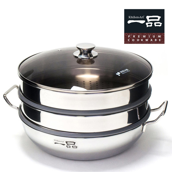 키친아트 통3중 찜냄비 스텐304 인덕션 찜기 찜솥 20cm - 상세 이미지 5