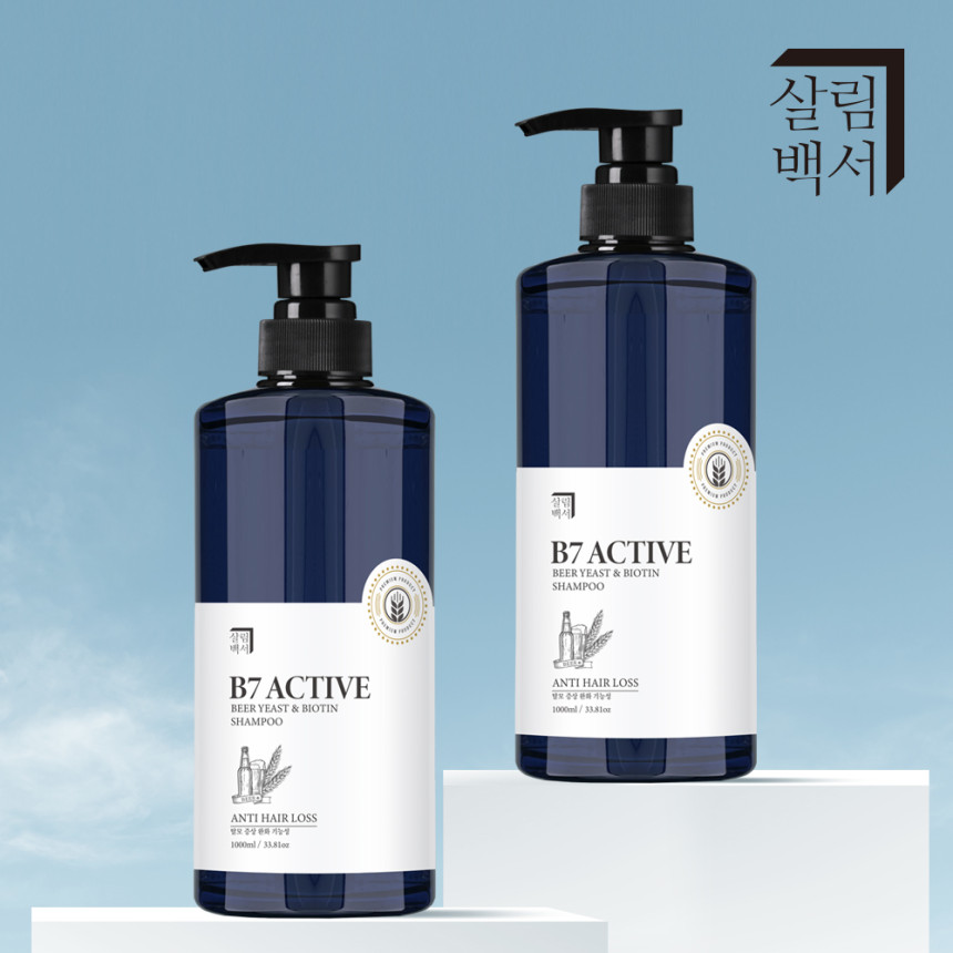 1+1 살림백서 엑티브B7 맥주효모 앤 비오틴 탈모완화 샴푸 1000ml