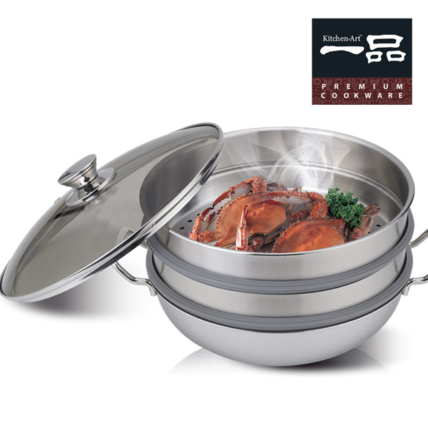 키친아트 통3중 찜냄비 스텐304 인덕션 찜기 찜솥 20cm - 상세 이미지 3