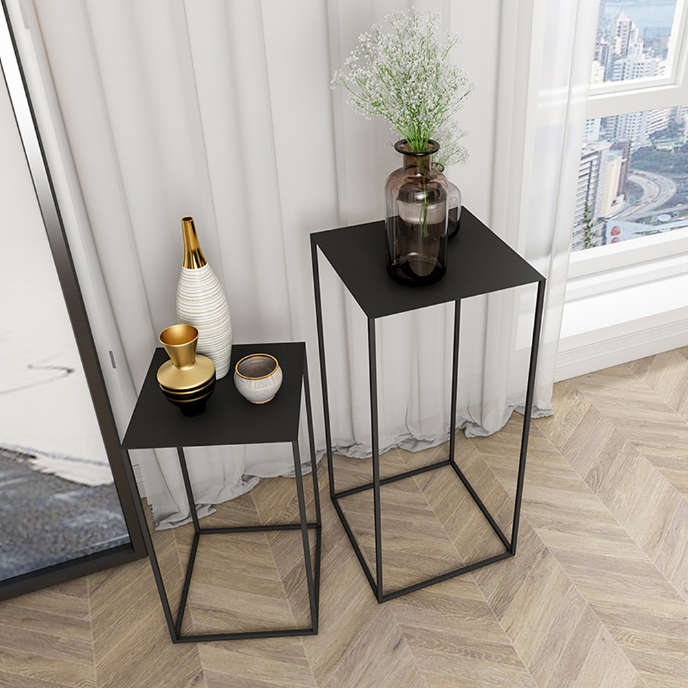 북유럽 모던 디자인 골드 철제 스탠드 수납 선반 홈 인테리어 화이트 가구 진열대 - 상품 이미지