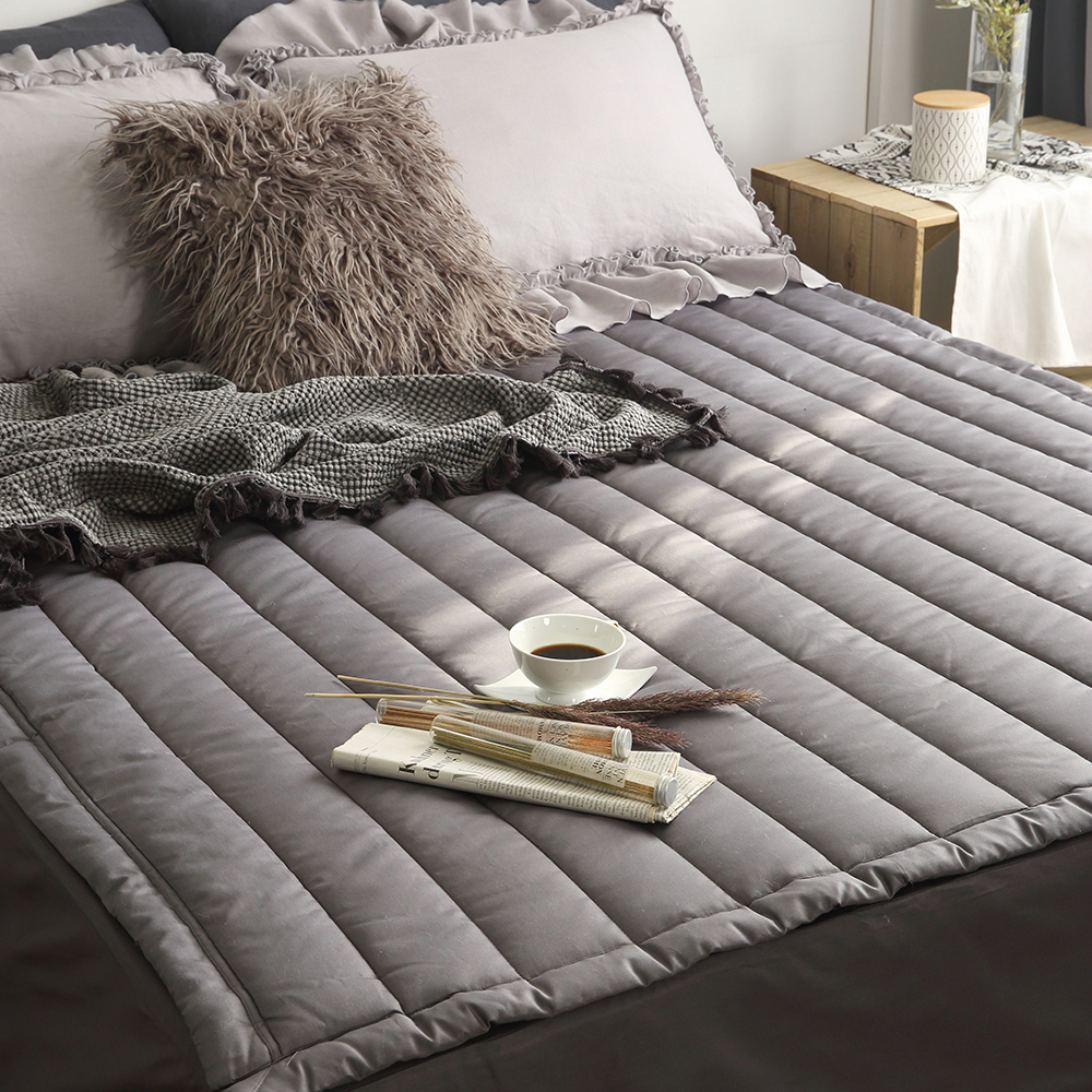 순면 두꺼운 침대 매트리스 패드 차콜 이스턴킹