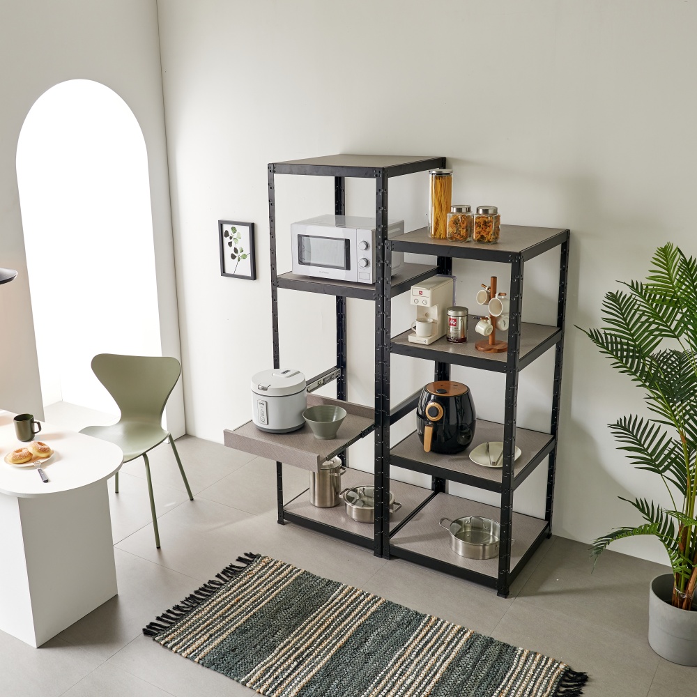 다요시스 철제선반 조립식앵글 베란다 펜트리 무볼트앵글 렉 진열대40030015004단