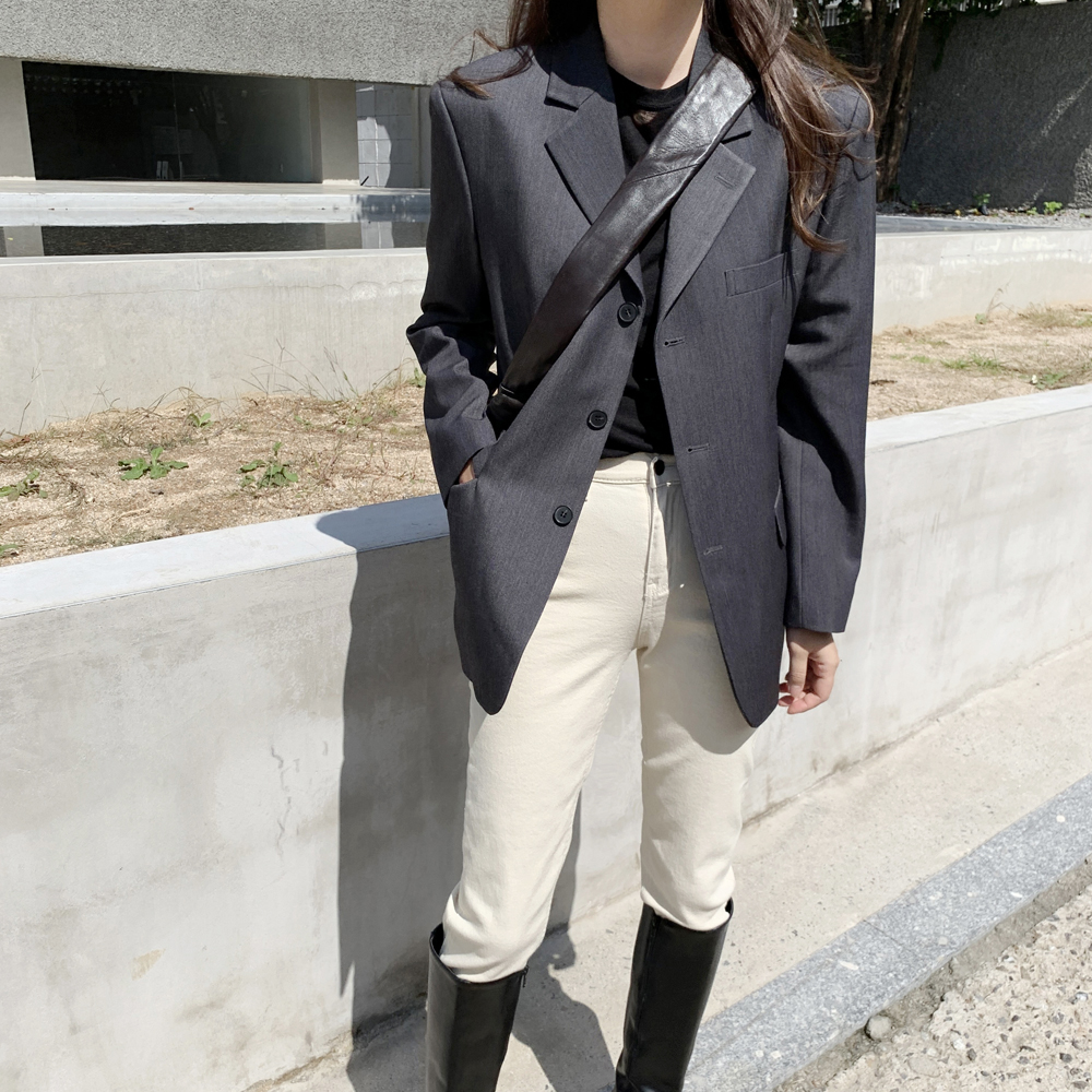 오버핏 쓰리버튼 싱글 테일러드 블레이저 여자 자켓 간절기 여성 가을 자켓 빅사이즈