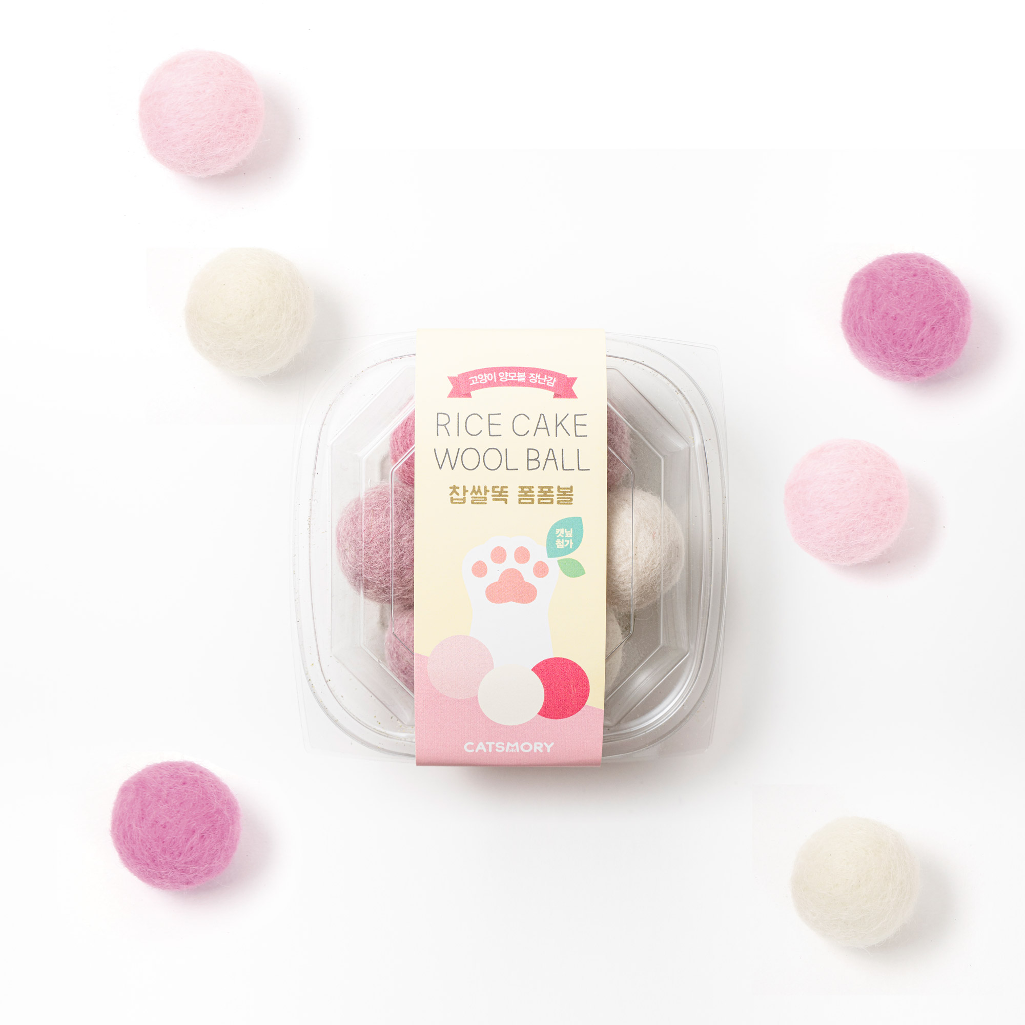 캣츠모리 찹쌀똑폼폼볼 고양이 양모볼 캣닢 마따따비 장난감 7개입
