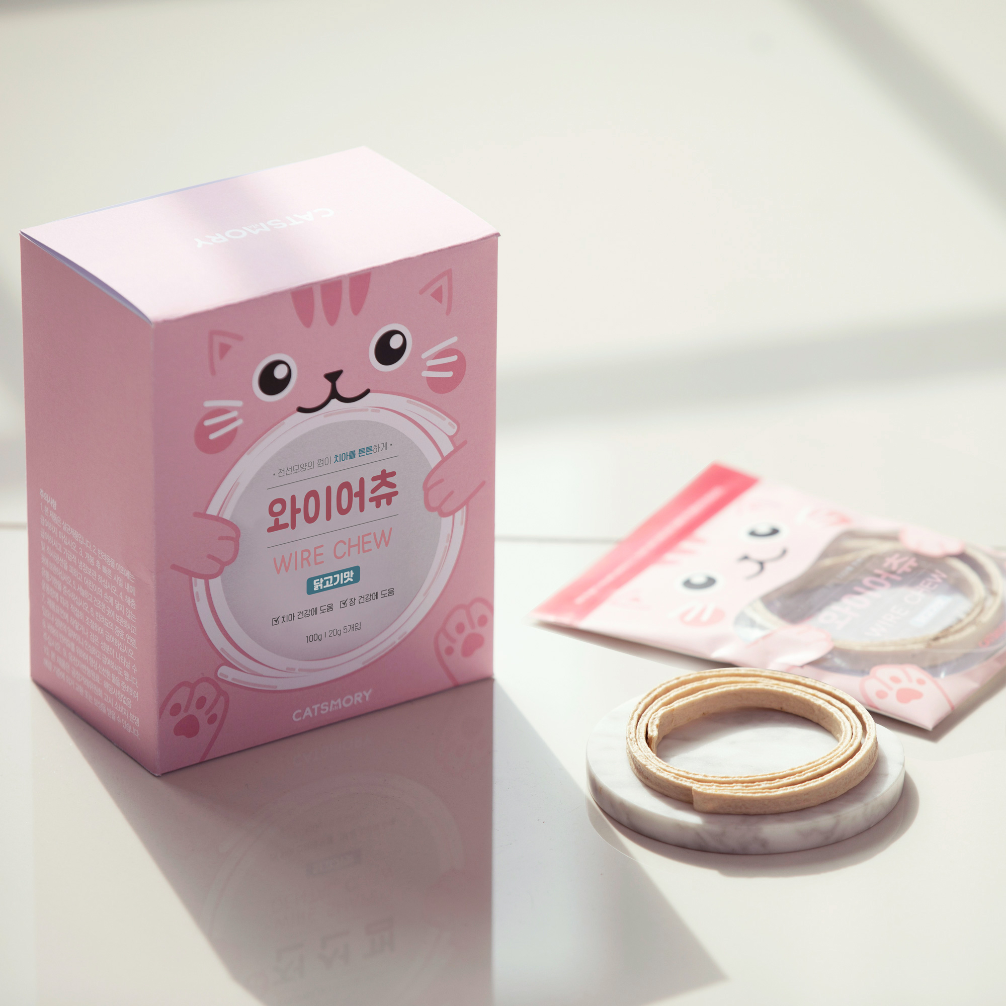 캣츠모리 와이어츄 고양이껌 덴탈껌 양치껌 치석제거 간식 닭고기, 105g, 1개