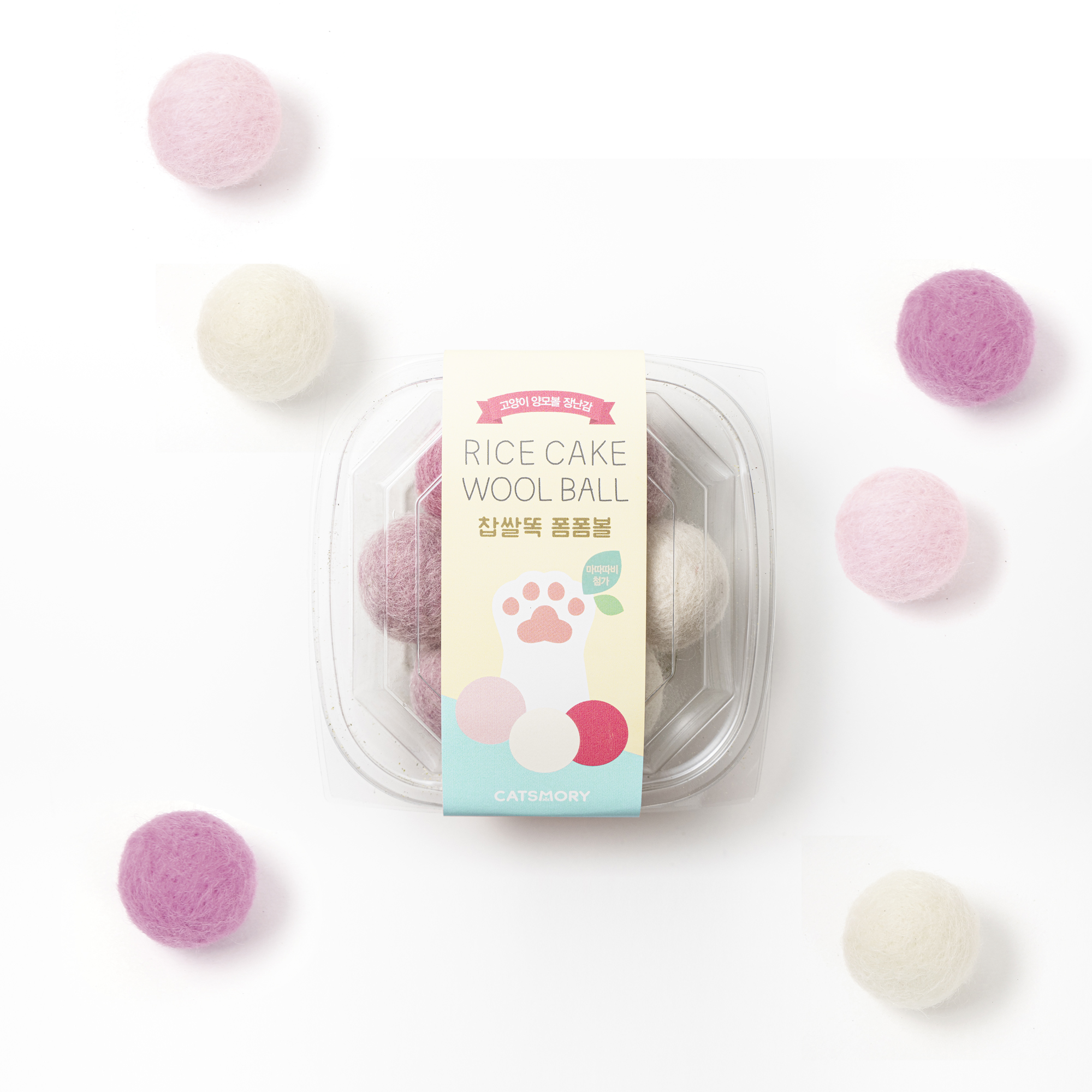 캣츠모리 찹쌀똑폼폼볼 고양이 양모볼 캣닢 마따따비 장난감 7개입