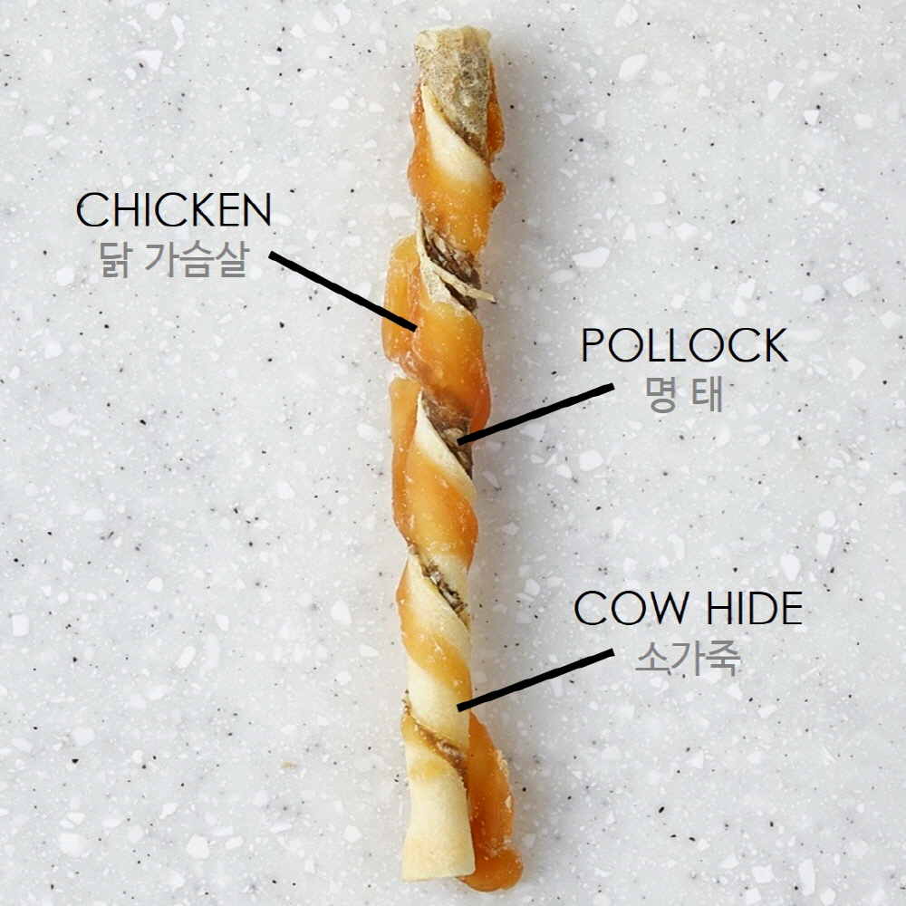 엘리야 트리플미트 강아지 치석 냄새 제거 간식 양치 우유 덴탈 껌 개껌 100G
