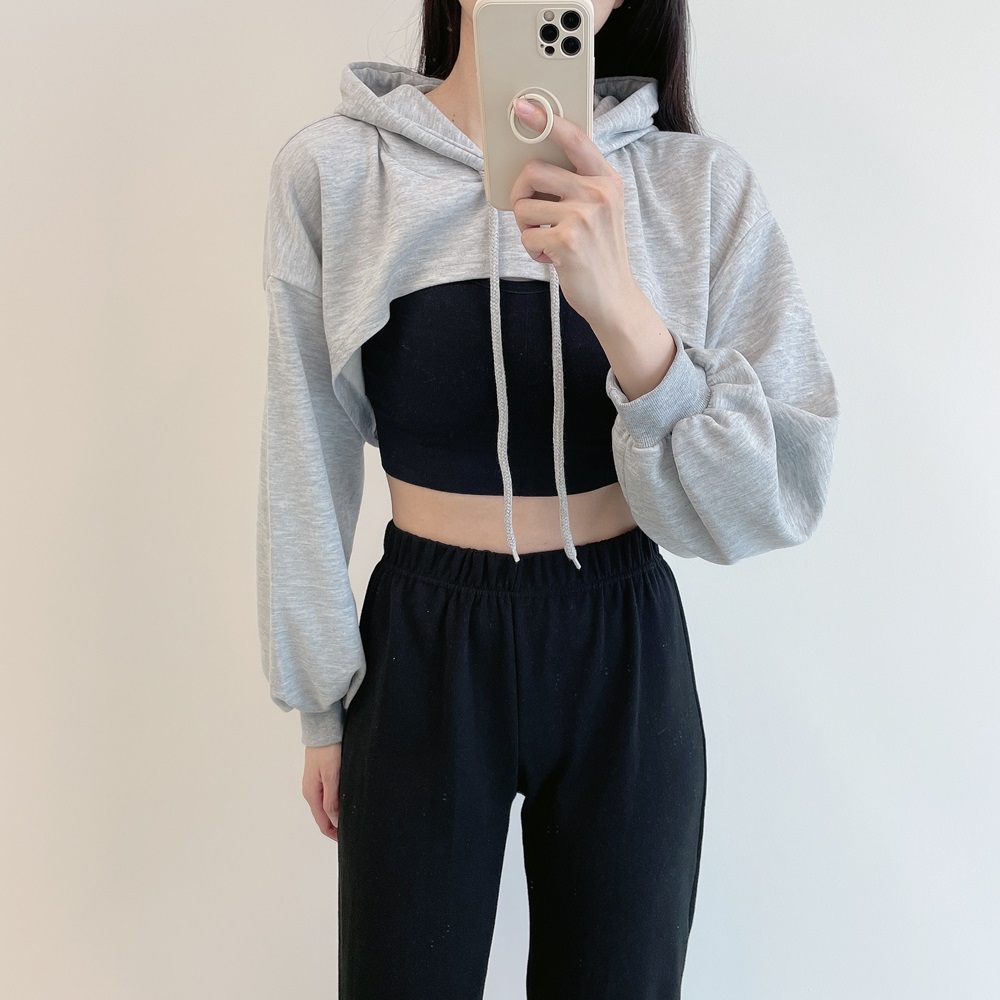 로라벨 모션 후드 필라테스복 요가복 긴팔 상의 필라테스 크롭 티셔츠 커버업 탑 옷 운동복 - 상세 이미지 2
