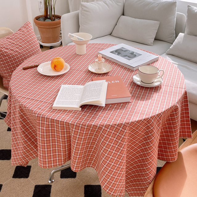 어텀 빈티지 체크 식탁보 테이블보 크리스마스 캠핑 파티 연말 집들이 그린 95X110