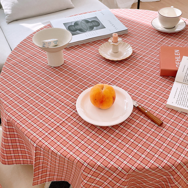 어텀 빈티지 체크 식탁보 테이블보 크리스마스 캠핑 파티 연말 집들이 그린 95X110