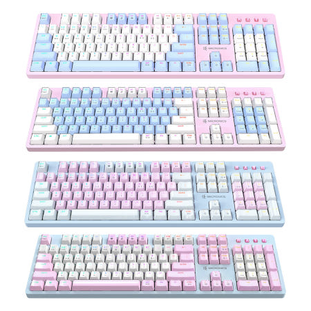 마이크로닉스 MANIC EX580 광축 크리스탈 게이밍 키보드 (파스텔블루, 핑크)
